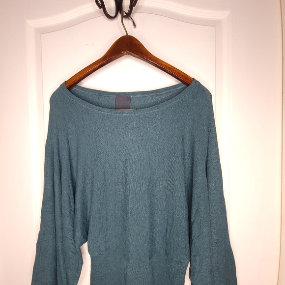 Heather B Women's P Tunic Blouse Balloon Sleeve Green - Picture 3 of 8